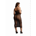 Sexy plus size jurk met hoge halternek in netstof voor curvy looks - LIN - Afbeelding 3