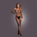 Fishnet bodystocking met off-shoulder look voor curvy silhouet – OSX - Afbeelding 10