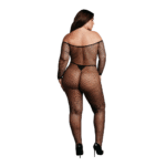 Fishnet bodystocking met off-shoulder look voor curvy silhouet – OSX - Afbeelding 3