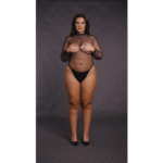 Visnet body met hoge hals en open rug voor curvy allure, zwart - OSX - Afbeelding 6