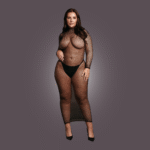 Fishnet jurk met elegante col voor een sexy curvy look – OSX - Afbeelding 4