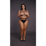 Sexy lingerie set met fishnet crop en open kruis voor curvy – OSX - Afbeelding 6