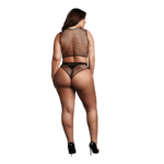 Sexy lingerie set met fishnet crop en open kruis voor curvy – OSX - Afbeelding 3