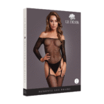 Glanzende bodystocking met off-shoulder voor verleidelijke curvy look – LIN - Afbeelding 9