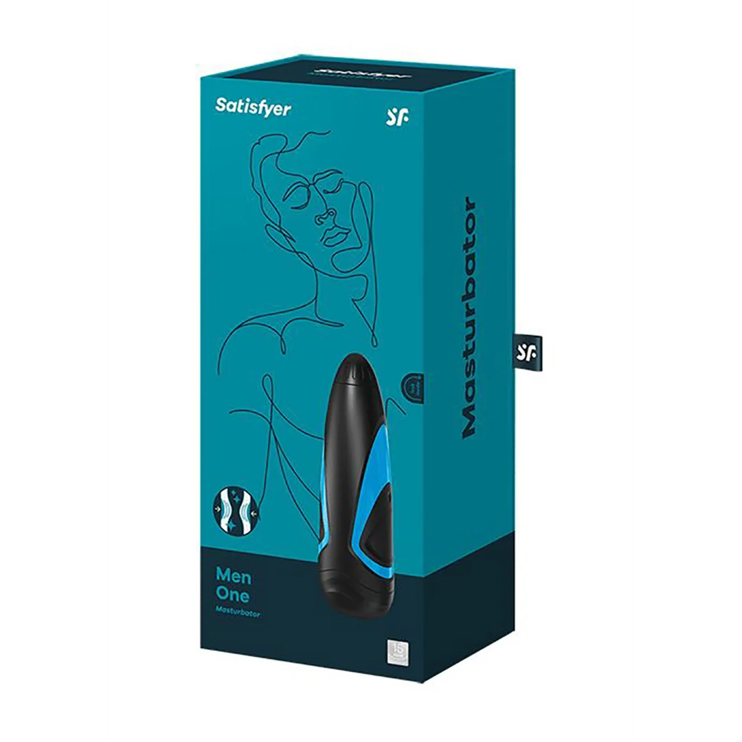 Pocket stroker met pompfunctie – Zwart/Blauw - Afbeelding 1