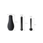 Anale douche – Ergoflo Extra (zwart) met luchtventiel, 5” en 3” ABS tips – Perfect Fit Brand – 9 oz - Afbeelding 3