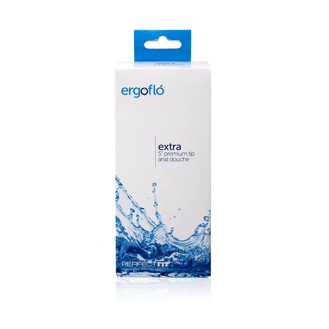 ER-20-2 Anale douche – Ergoflo Extra (zwart) met luchtventiel, 5” en 3” ABS tips – Perfect Fit Brand – 9 oz - Afbeelding 1