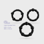 Cockring set met stimulerende bobbels – Zwart - Afbeelding 6