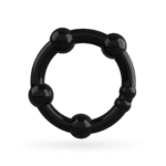 Cockring set met stimulerende bobbels – Zwart - Afbeelding 3