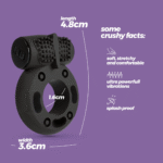 Vibrerende cockring met eenvoudige bullet – Booster - Cockring met Vibrerende Bullet - Zwart - Afbeelding 3