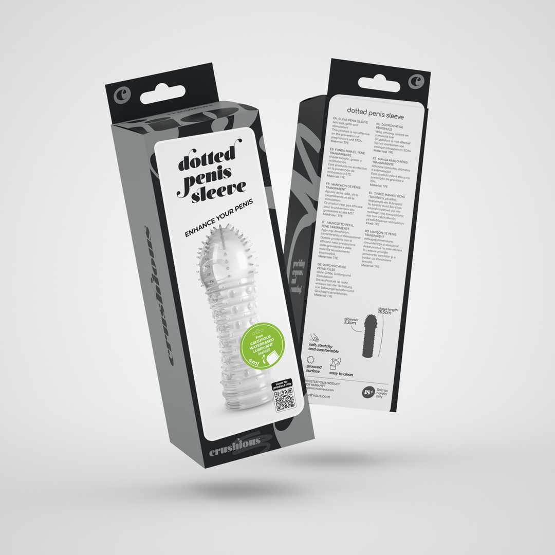 EX18781-2 Penis sleeve met gestippelde textuur – Transparant - Afbeelding 1