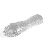 Penis sleeve met gestippelde textuur – Transparant - Afbeelding 2