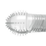Penis sleeve met geribbelde structuur – Transparant - Afbeelding 3
