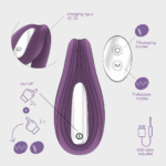 Duo vibrator met afstandsbediening – Pleasuriser - Rechargeable Vibrator with Waterbased Lubricant - 1.7 fl oz / 50 ml - Purple - Afbeelding 5