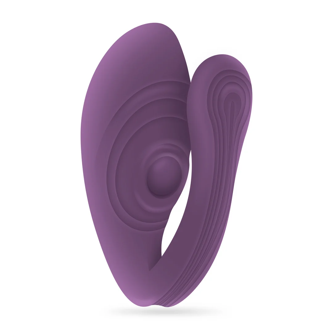 Crushious Pleasuriser vibratore a C ricaricabile con lubrificante, viola - immagine 4