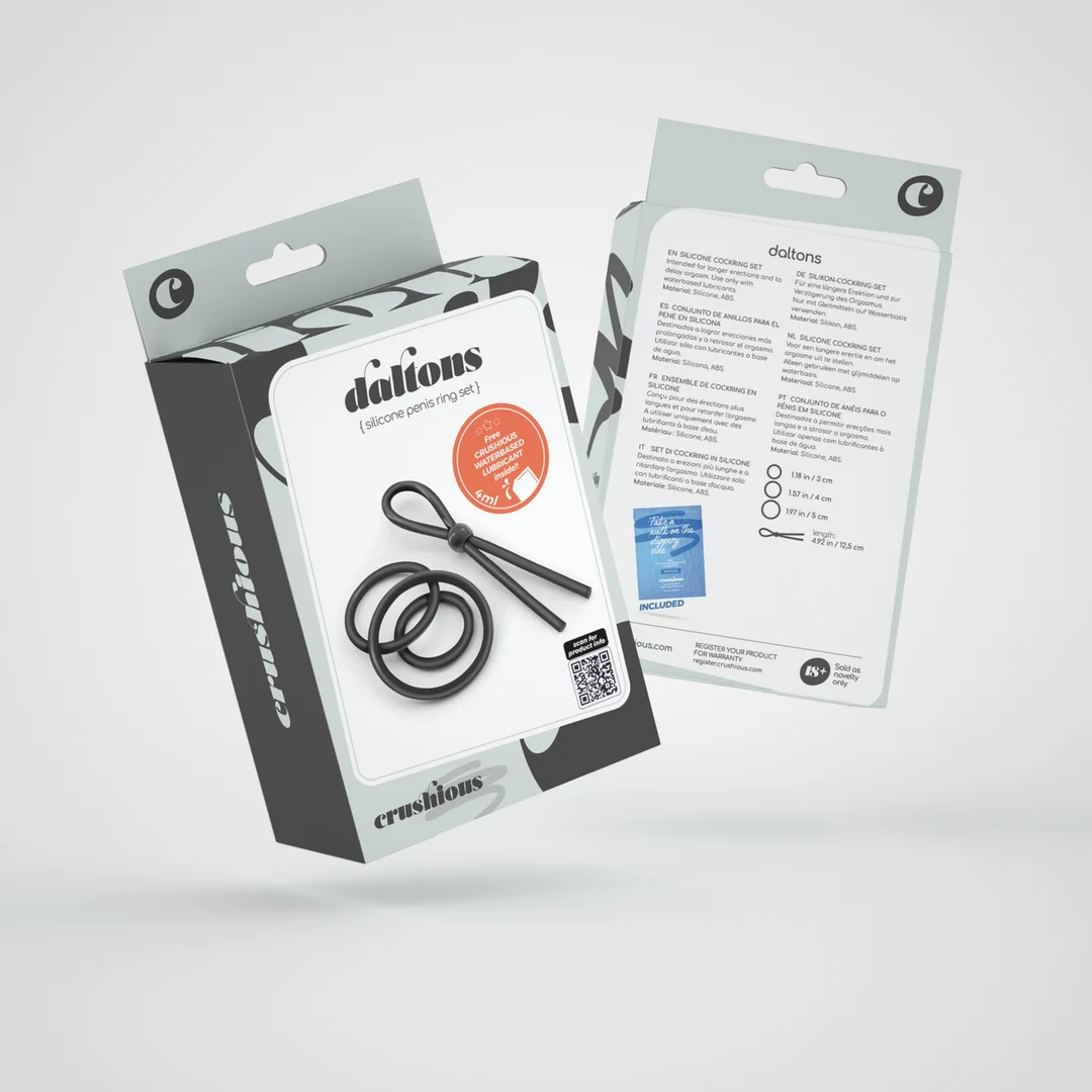 Daltons siliconen cockring set zwart - Afbeelding 1