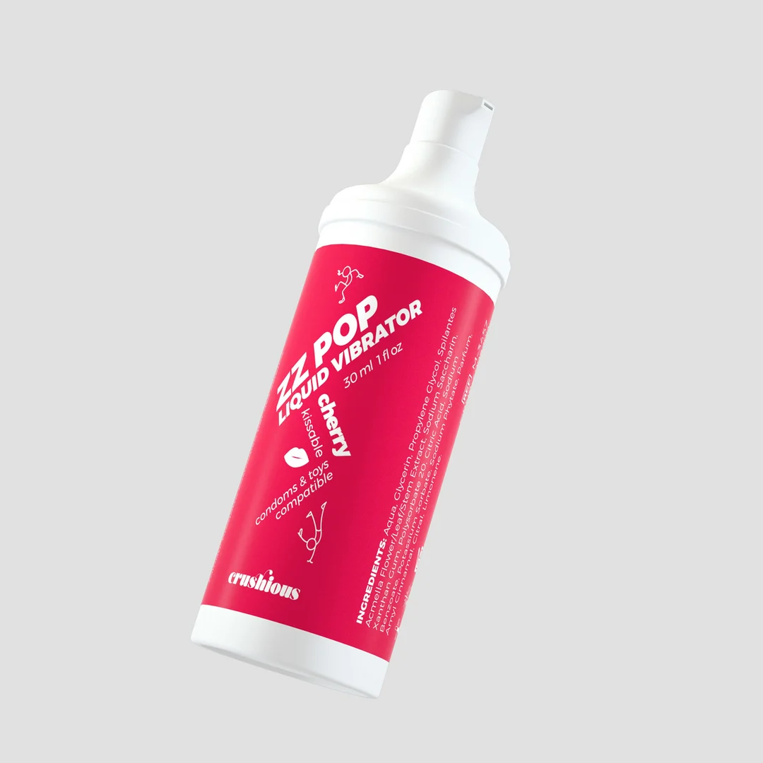 Crushious ZZ Pop vibromasseur liquide à embrasser, cerise, 30 ml – Image 2