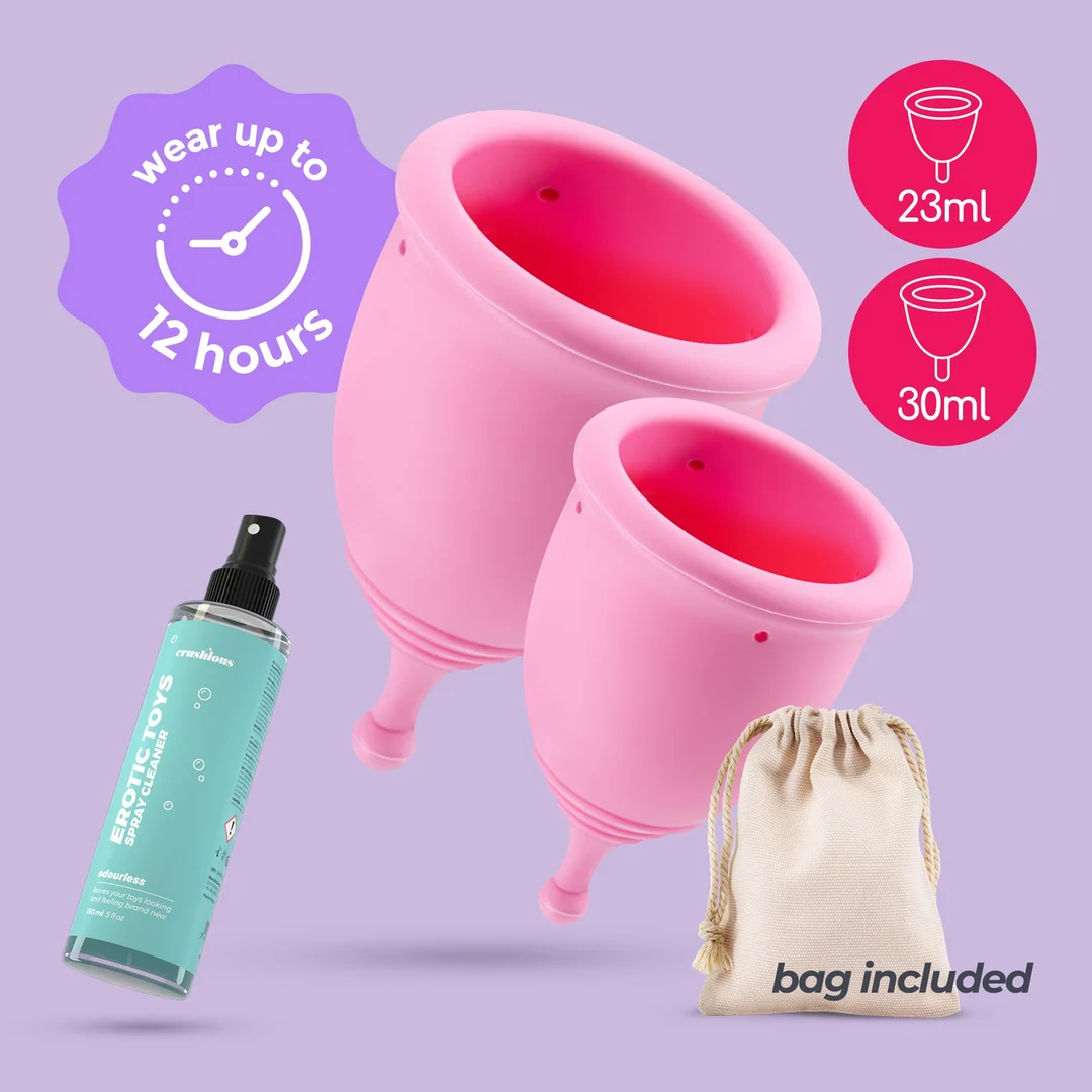 Coupes menstruelles Crushious Minerva avec pochette et nettoyant pour sextoys – Image 4