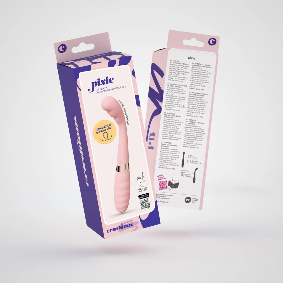 Crushious Pixie flexibele dual vibrator roze