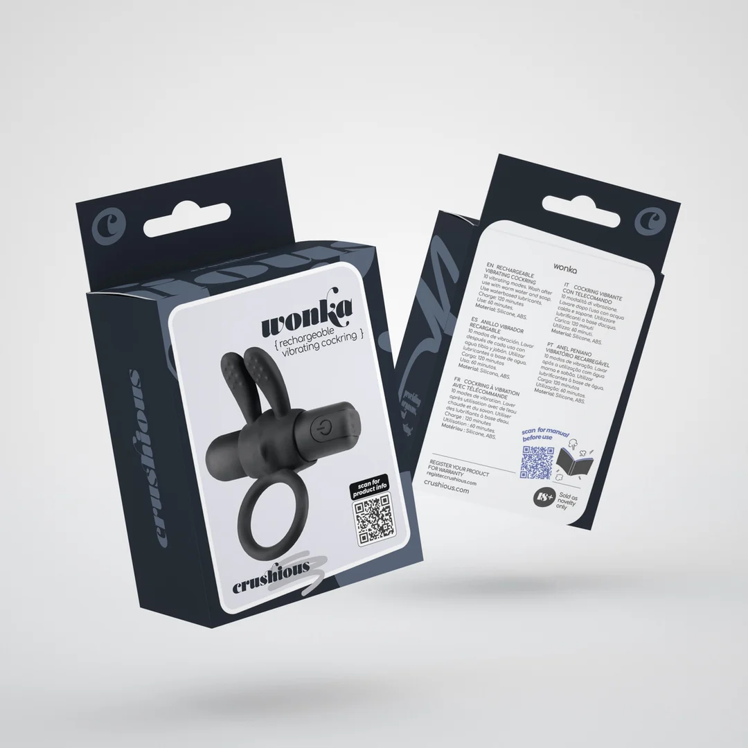 Wonka oplaadbare vibrerende cockring