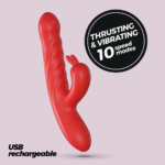 rabbit vibrator – intense stootbewegingen – zwart Crushious - Afbeelding 12