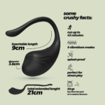 vibrerend ei – met afstandsbediening – Tamago Zwart Crushious - Afbeelding 6