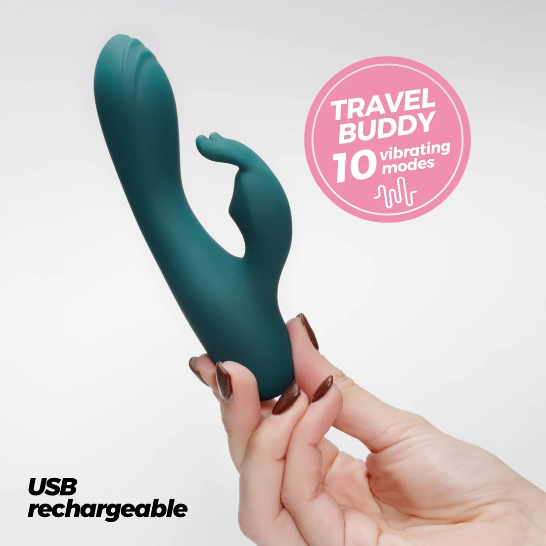 Crushious Lola Mini Kaninchenvibrator Smaragd – Bild 5