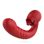 vibrator – stotende en likkende roos – Osiria Rood Crushious - Afbeelding 2
