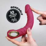 realistische vibrator – buigzame hals & 10 standen – Crushious Magnus Bend Zwart Crushious - Afbeelding 12