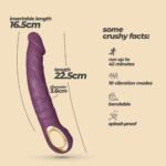 realistische vibrator – buigzame hals & 10 standen – Crushious Magnus Bend Zwart Crushious - Afbeelding 17