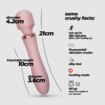 wand vibrator – dual wand massager met verwarmingsmodus – Crushious Jinx Rosé Wijn Crushious - Afbeelding 5