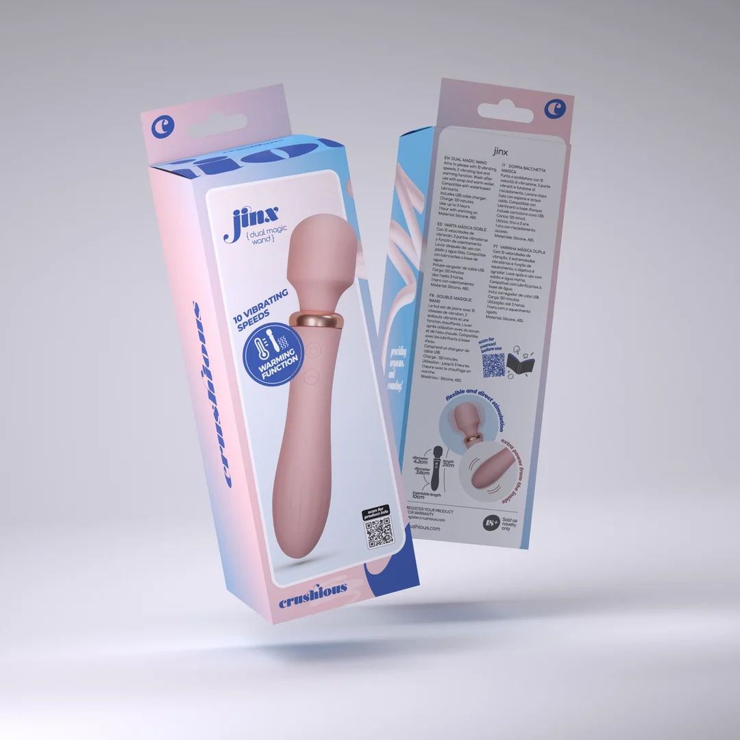 EX50580-2 Crushious Jinx Dual Wand Massager met verwarmingsmodus - Afbeelding 1
