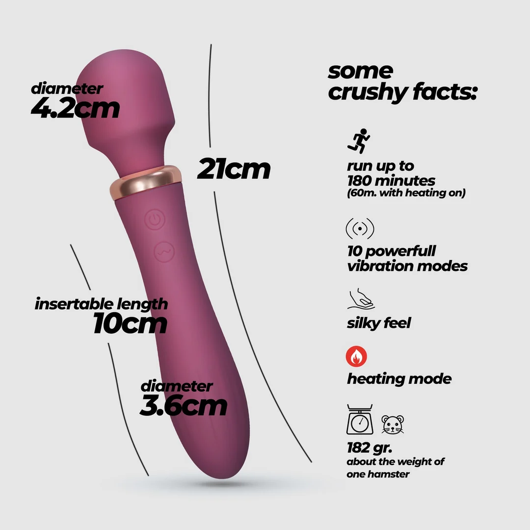 Crushious Jinx Dual Wand Massager met verwarmingsmodus - Afbeelding 11