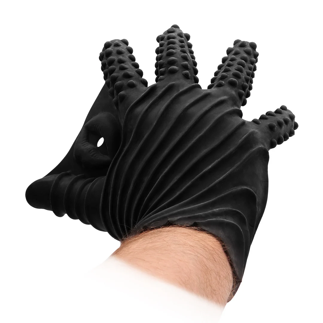 Guanto masturbatore in silicone Fist It nero - immagine 2