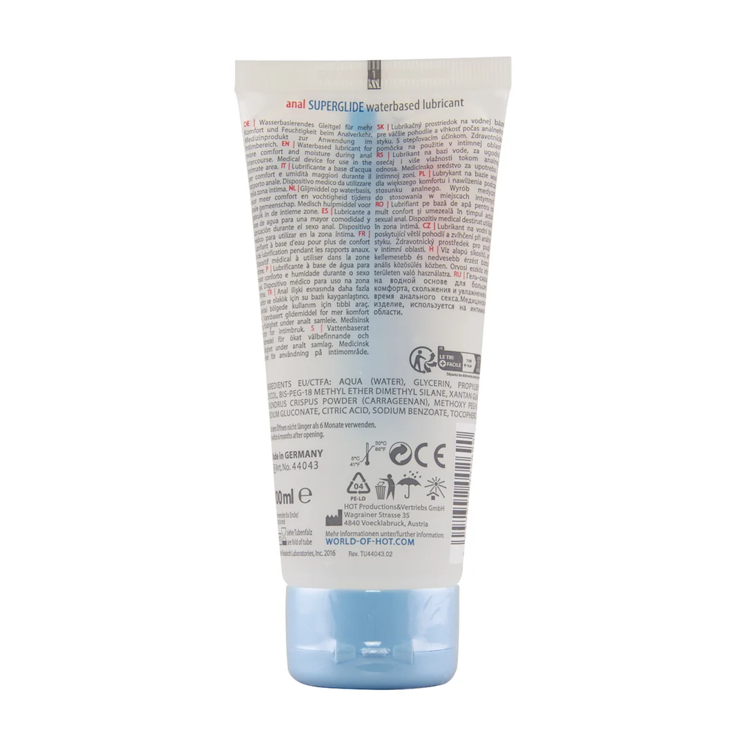 HOT Anal Superglide verwarmende glijgel op waterbasis 100 ml