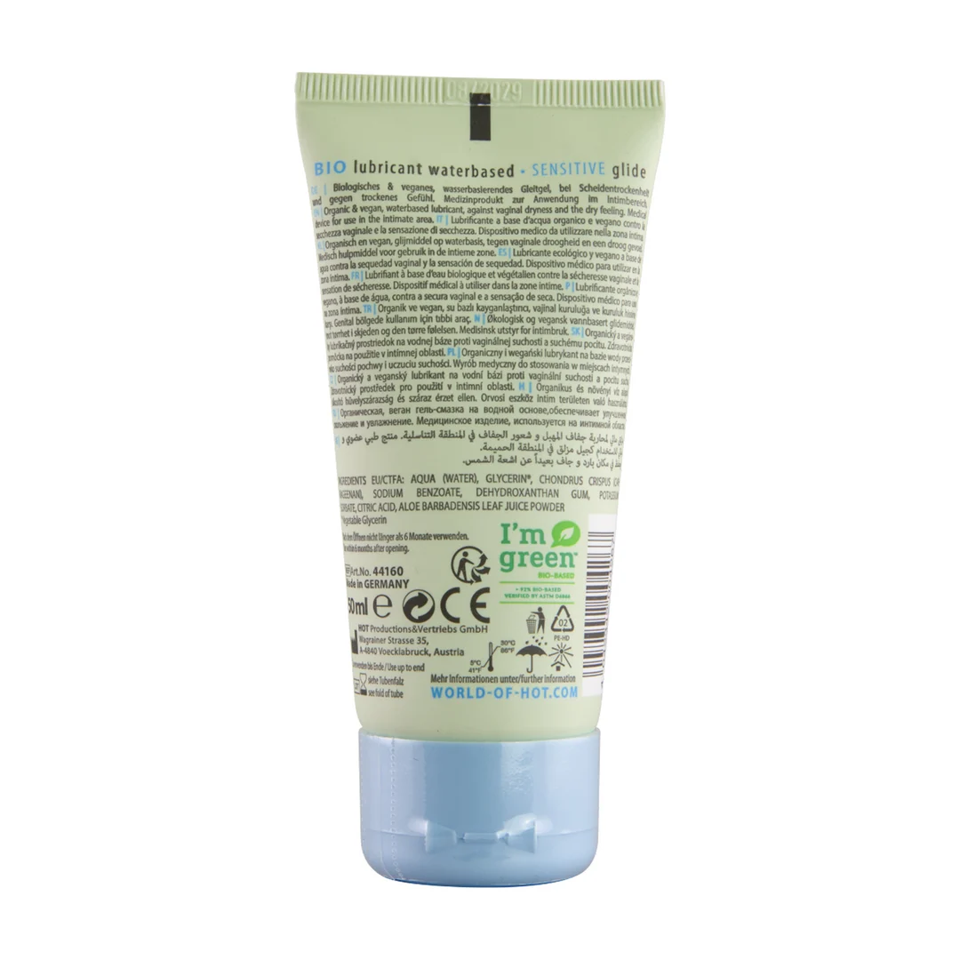 Glijmiddel op waterbasis – biologisch vegan met carrageen en aloë vera, medisch product – ongeparfumeerd, geen smaak – 50 ml - Afbeelding 1
