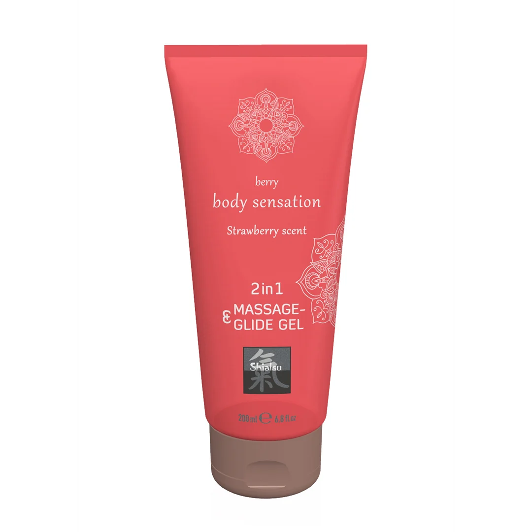 Gel 2 en 1 de massage et de glisse HOT à la fraise – Image 2