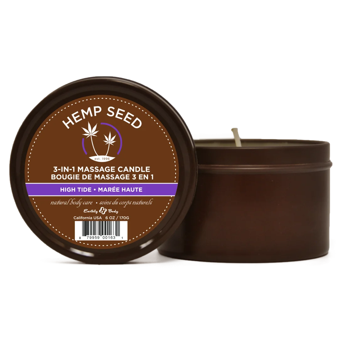 Massagekaars – High Tide 3-in-1 kaars die smelt tot massageolie – kokosnoot, limoen & verbena – 170 gr - Afbeelding 1