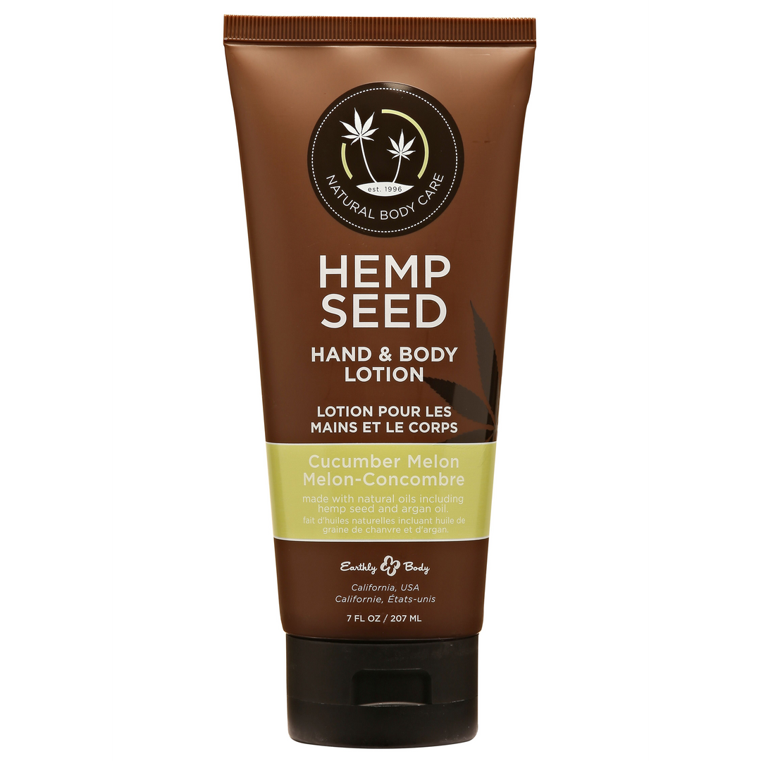 HSV010T Bodylotion – Hand & body lotion met hennepzaad- en arganolie – Cucumber-Melon – Earthly Body – 207 ml - Afbeelding 1