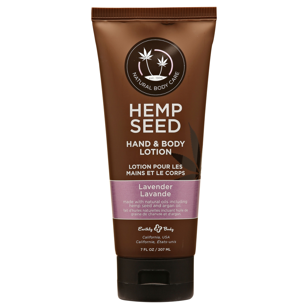 HSV017T Bodylotion – Hand & Body Lotion met hennepzaadolie en arganolie – Lavender – Earthly Body – 207 ml - Afbeelding 1