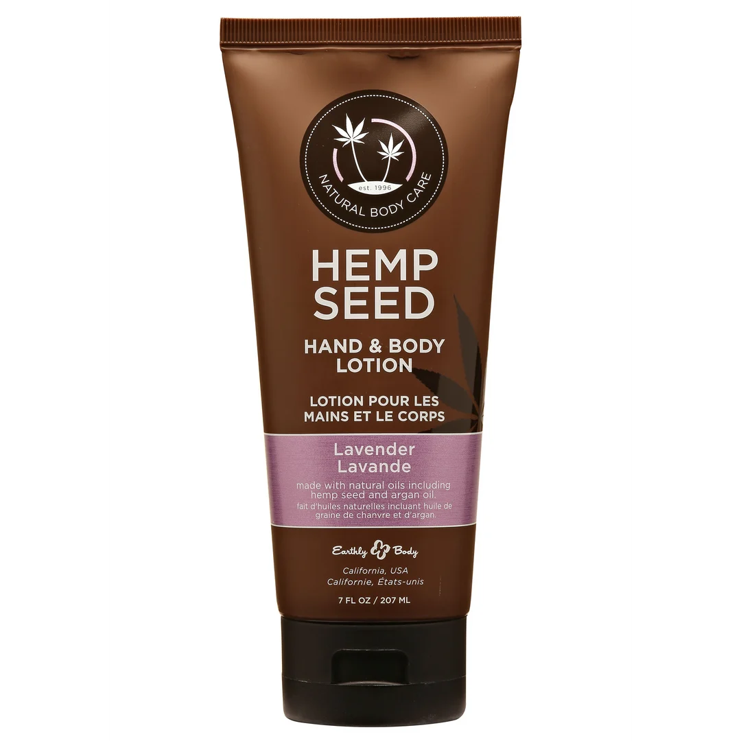 Bodylotion – Hand & Body Lotion met hennepzaadolie en arganolie – Lavender – Earthly Body – 207 ml - Afbeelding 1