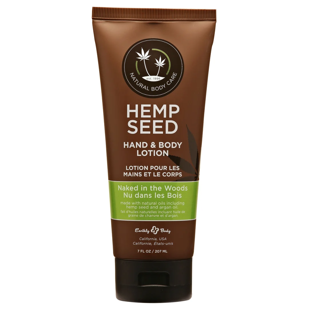 Bodylotion – Naked in the Woods hand & body lotion met hennepzaad- en arganolie – White tea & ginger – Earthly Body – 207 ml (7 fl oz) - Afbeelding 1