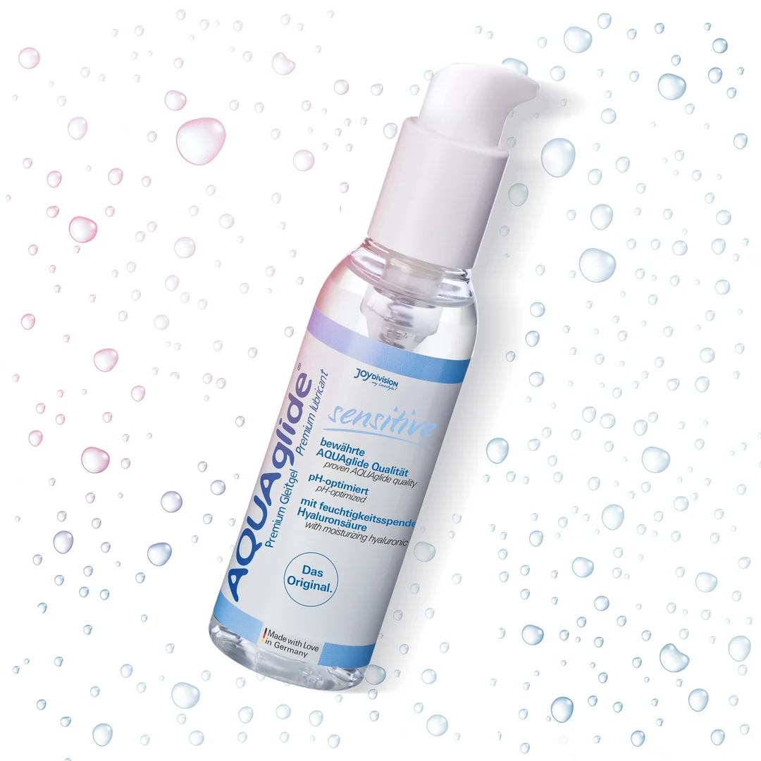 Glijmiddel op waterbasis – voor gevoelige huid, glycerine- en parabenvrij met hyaluronzuur – ongeparfumeerd & geen smaak – 125 ml – AQUAglide - Afbeelding 1