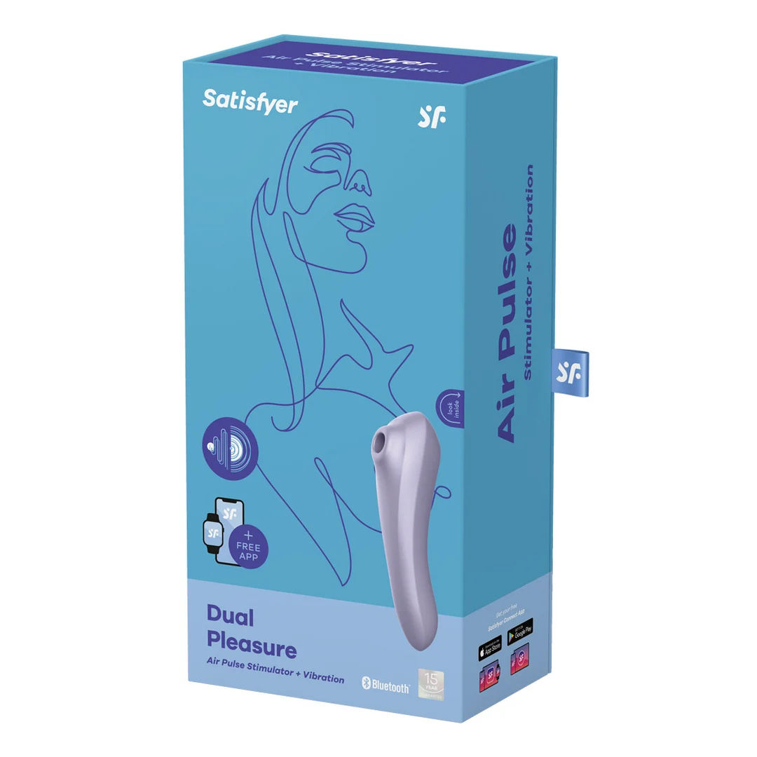 Satisfyer Duo vibrator met gebogen ontwerp – Mauve - Afbeelding 1