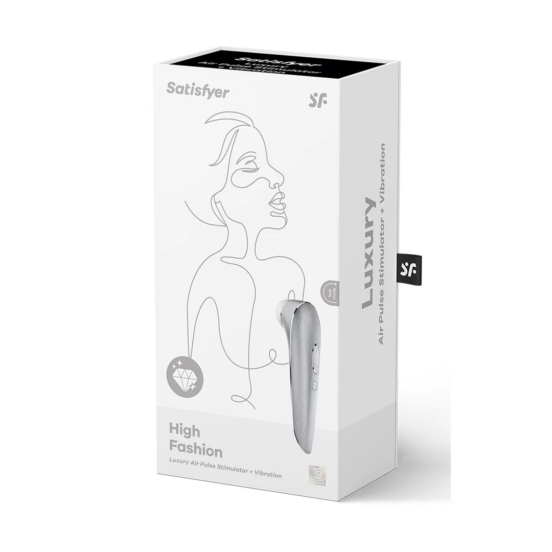 J2018-28-2 Satisfyer High Fashion stimolatore a pressione d’aria e vibratore color argento - immagine 1