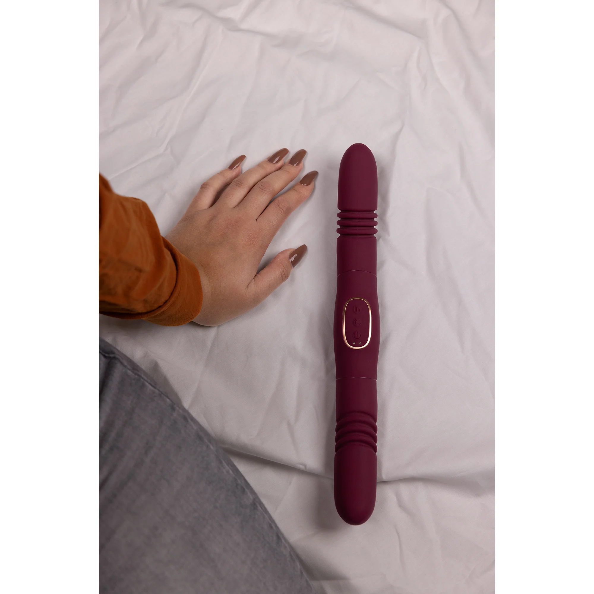 Anaal vibrator met dubbelzijdige stimulatie – Merlot Druif - Tester - Afbeelding 11