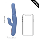 rabbit vibrator – stotende schacht & roterende parels – Loveline by Shots, blauw Loveline by Shots - Afbeelding 4