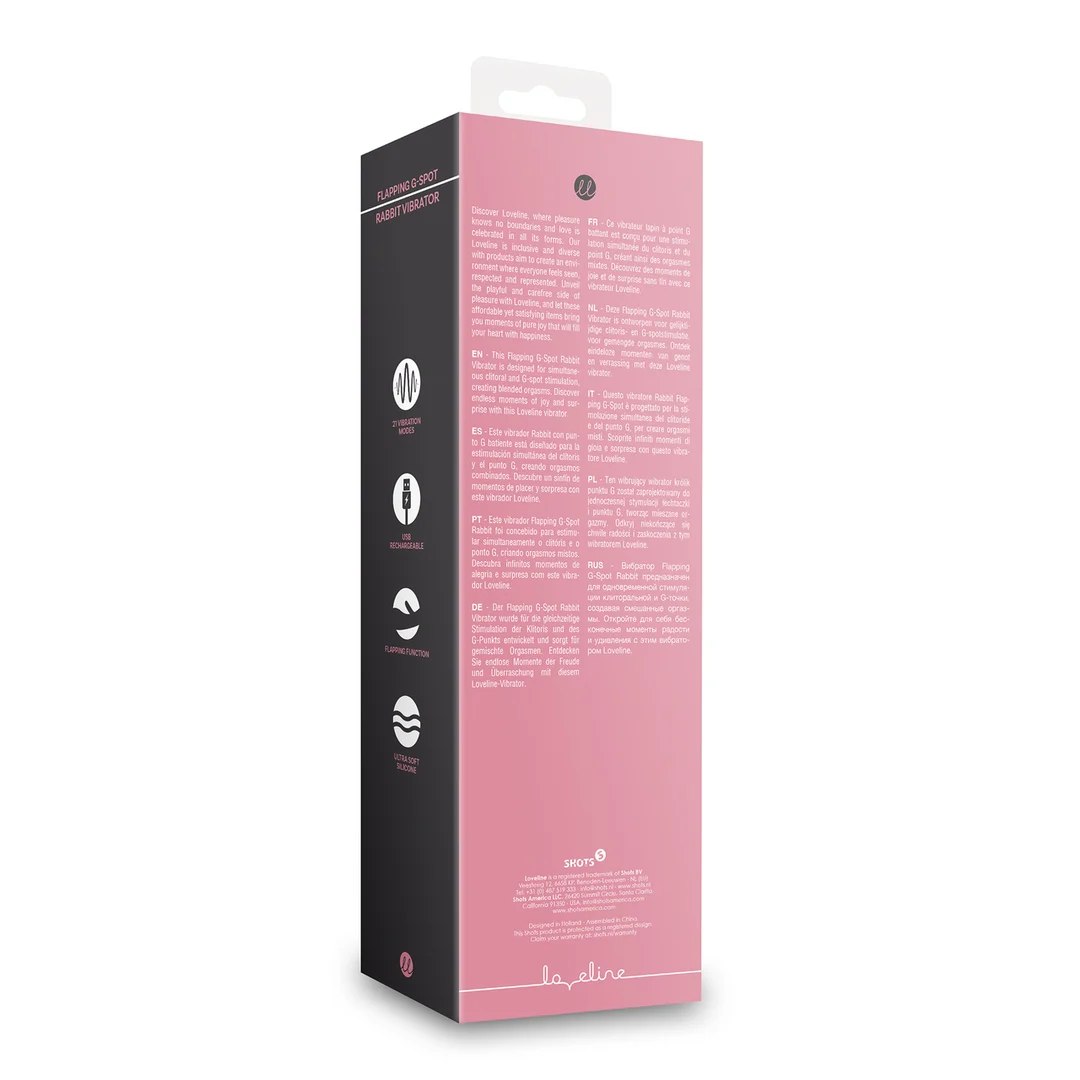 G-spot vibrator met flapperfunctie – Tester Loveline by Shots - Afbeelding 8