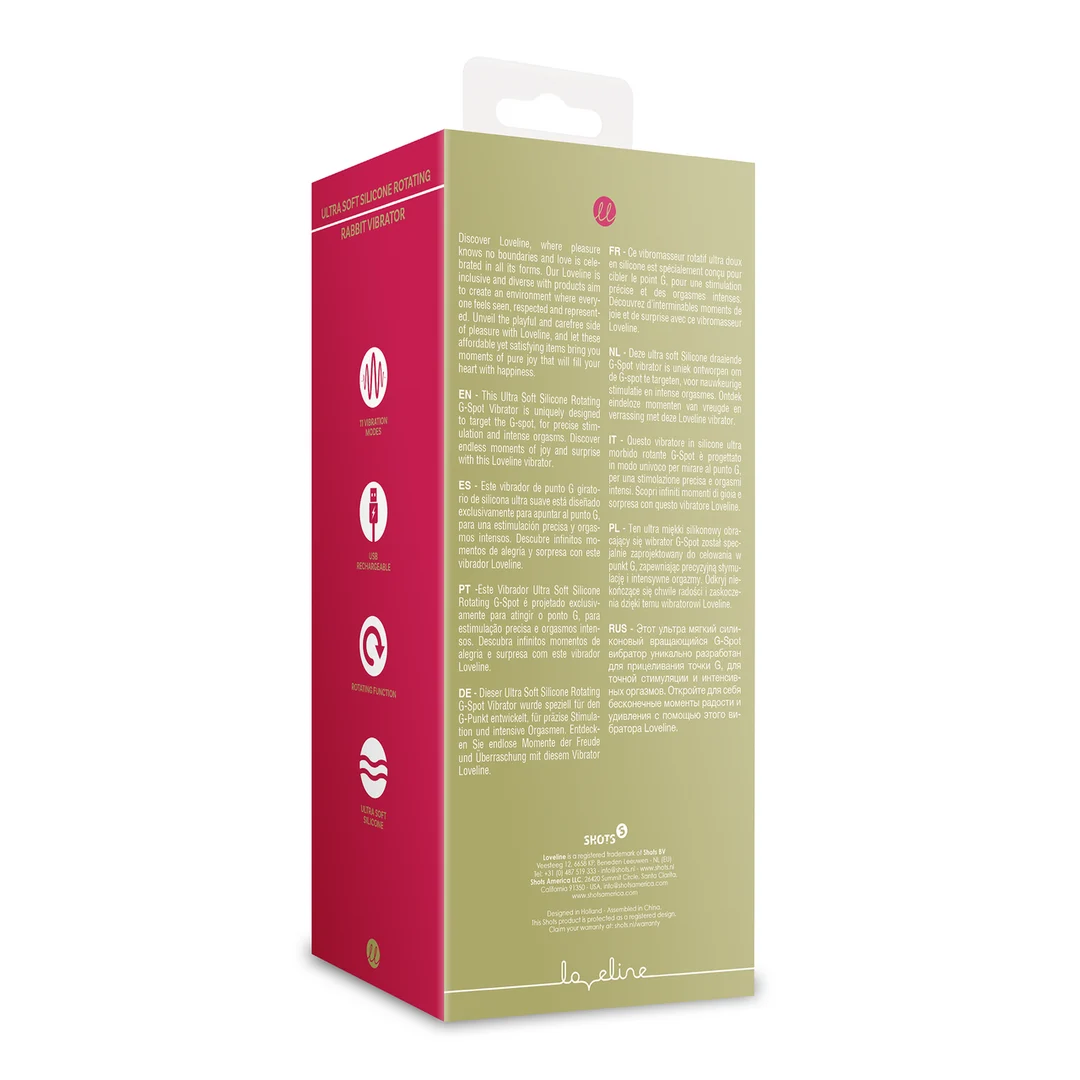 Loveline by Shots Ultra weicher Silikon Rabbitvibrator mit Rotation – Bild 2