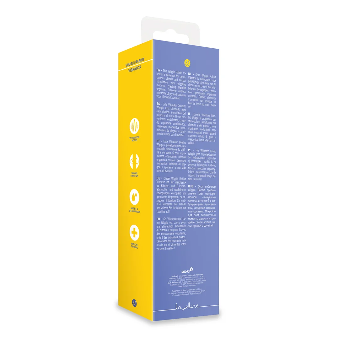 Rabbit vibrator – wiebelende bewegingen voor clitoris & g-spot – Loveline Jetset Blauw Loveline by Shots - Afbeelding 3